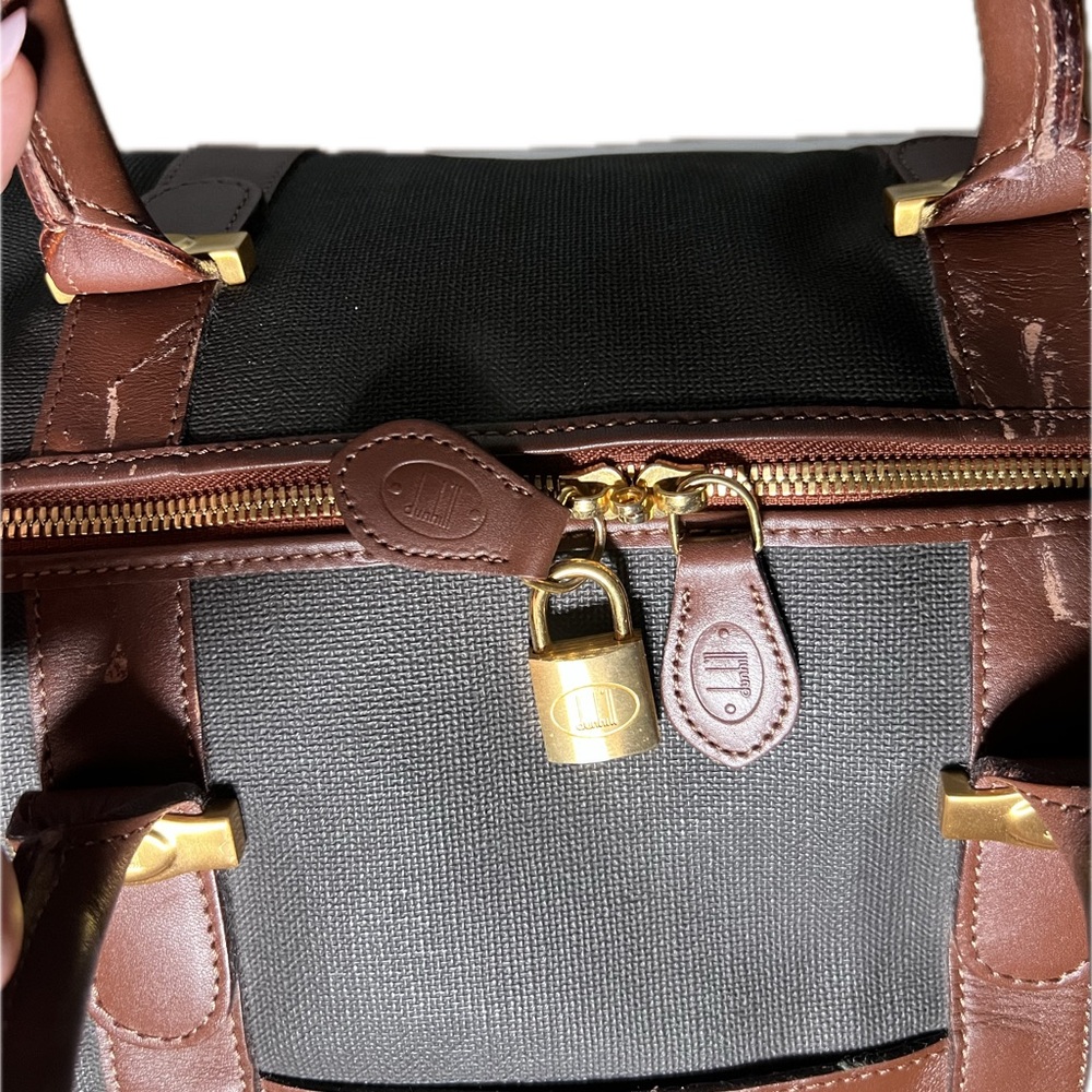 Dunhill Black and Brown Duffel Bag with Lock - Picture 3 of 15